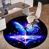 1pc Butterfly Diamond Round Chair mat office Area Rug - Non-Slip, Floor Mat for Office, Bedroom, and Indoor Decor p127149
