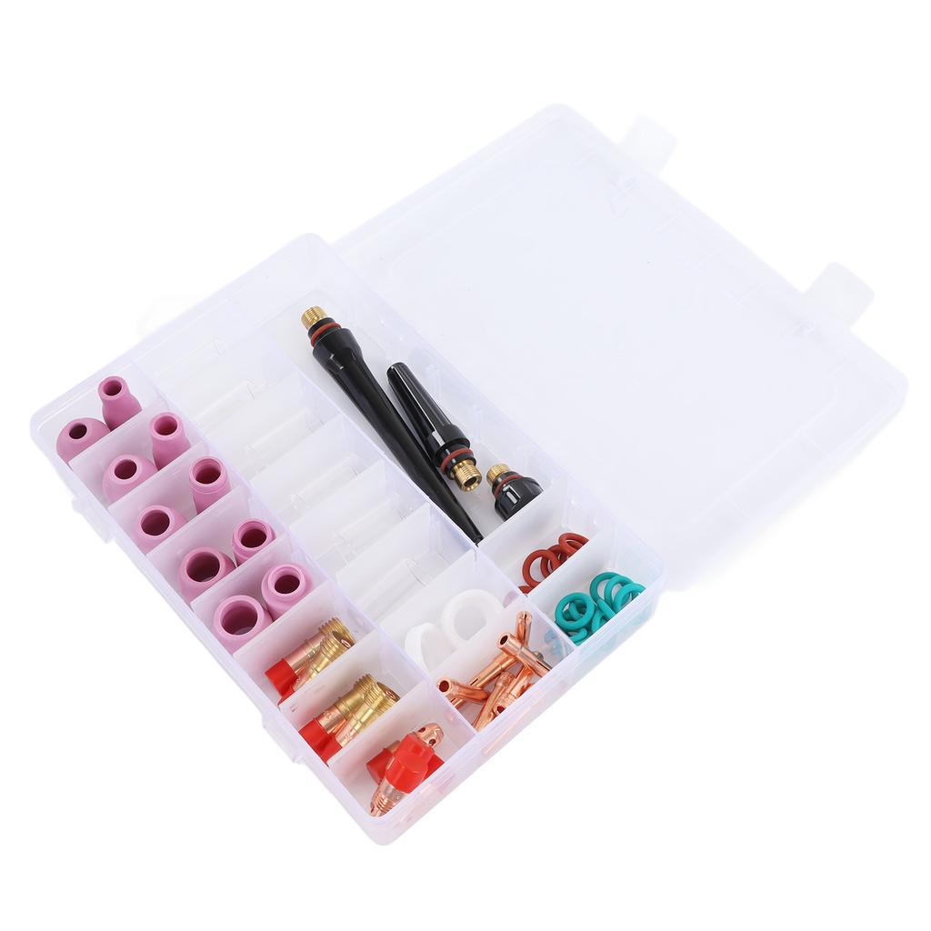 Набор принадлежностей для сварки TIG из 55 предметов, стеклянный соединительный стакан, зажим для электрода, передняя крышка из ПТФЭ для WP 17 18