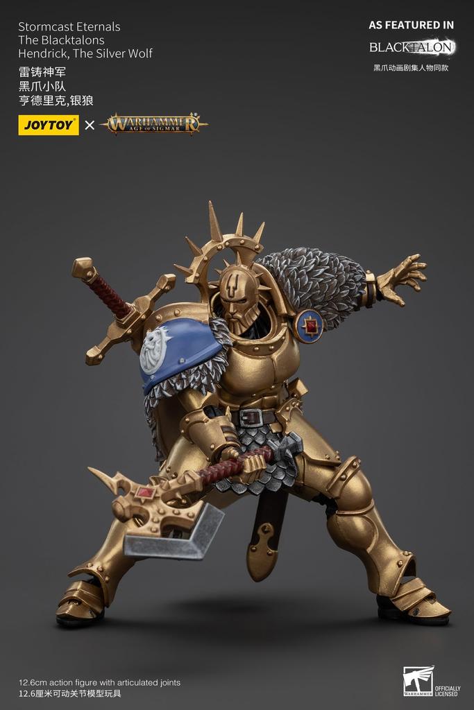 JOYTOY Warhammer Stormcast Eternals Черный Клык Серебряный Волк Хендрик Масштабная Экшн-фигурка 1/18 (Собранный)