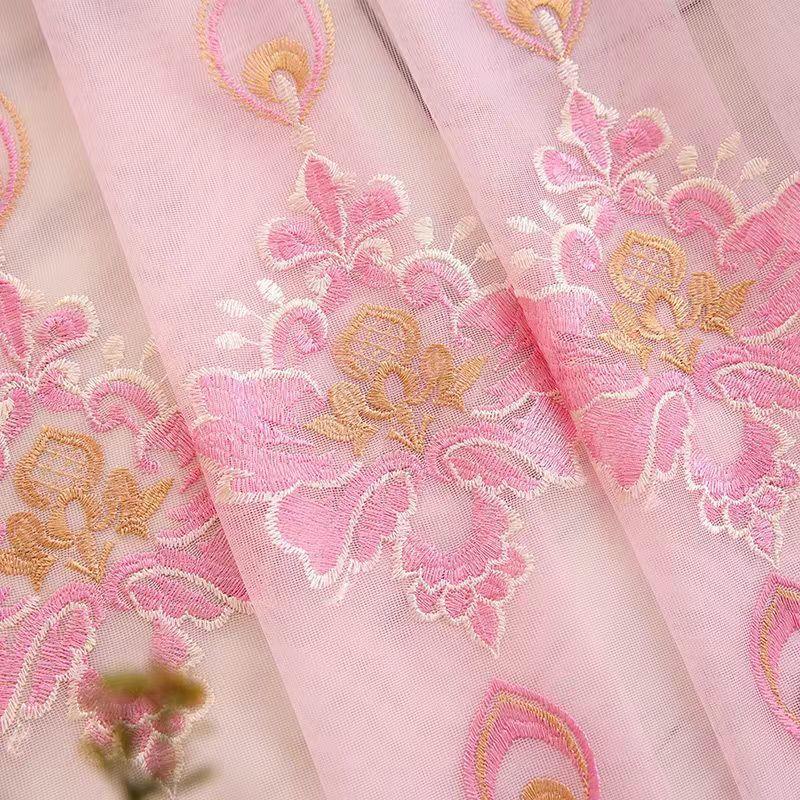 Французские роскошные бархатные тканевые шторы для спальни, тюль с цветочной вышивкой для гостиной, балдахин для виллы, украшение дома на заказ