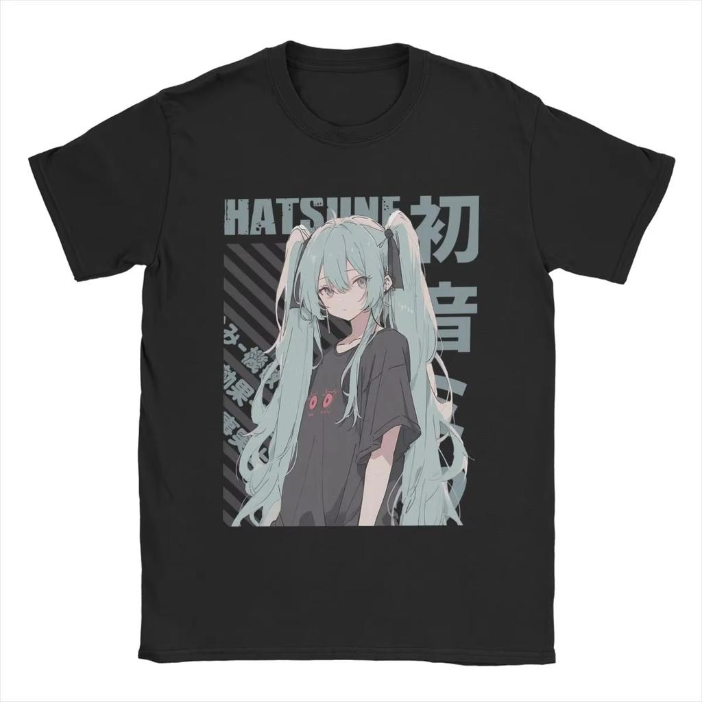 Hatsune Miku Anime Harajuku Print T-Shirt Y2K Men's Women's Casual Short Sleeve Crew Neck Cotton Tee Unisex Fashion Comfort Top