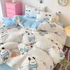 Small Fresh Mattress Quilt Cover Class A Maternal And Infant Grade Cartoon Dormitory Bed Sheet Three-Piece Set Super Soft Washed Cotton 4Pcs Set