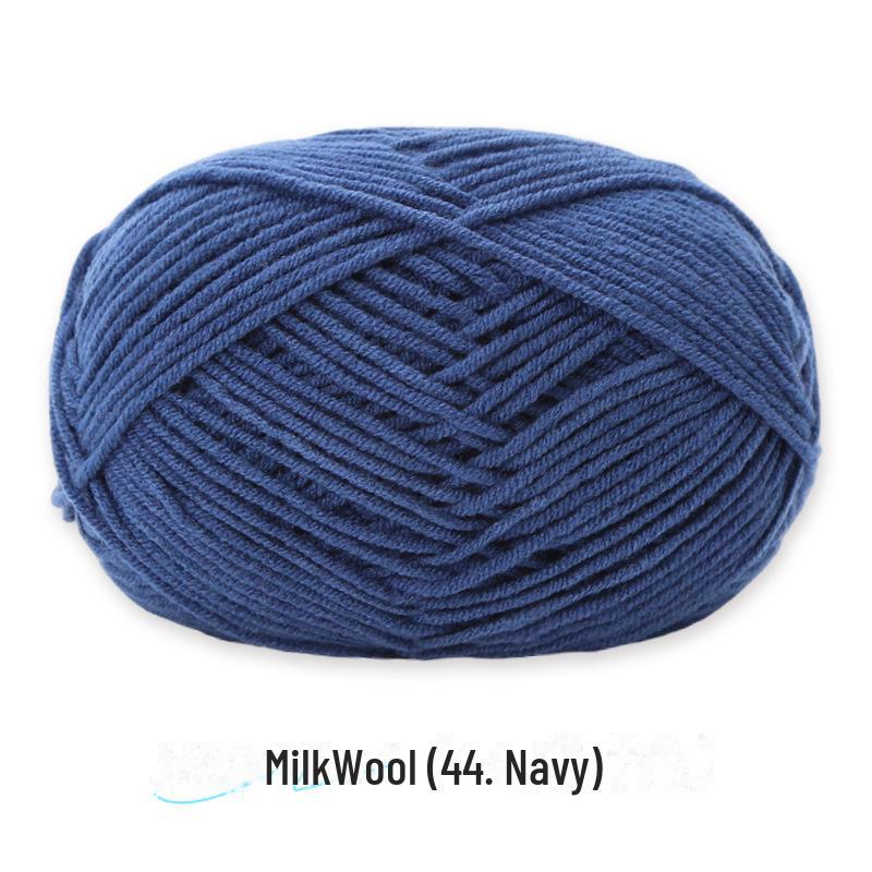 4-Strand Combed Milk Cotton Yarn Ball for DIY Crochet: Doll Making & Baby Sweater/Scarf Kit