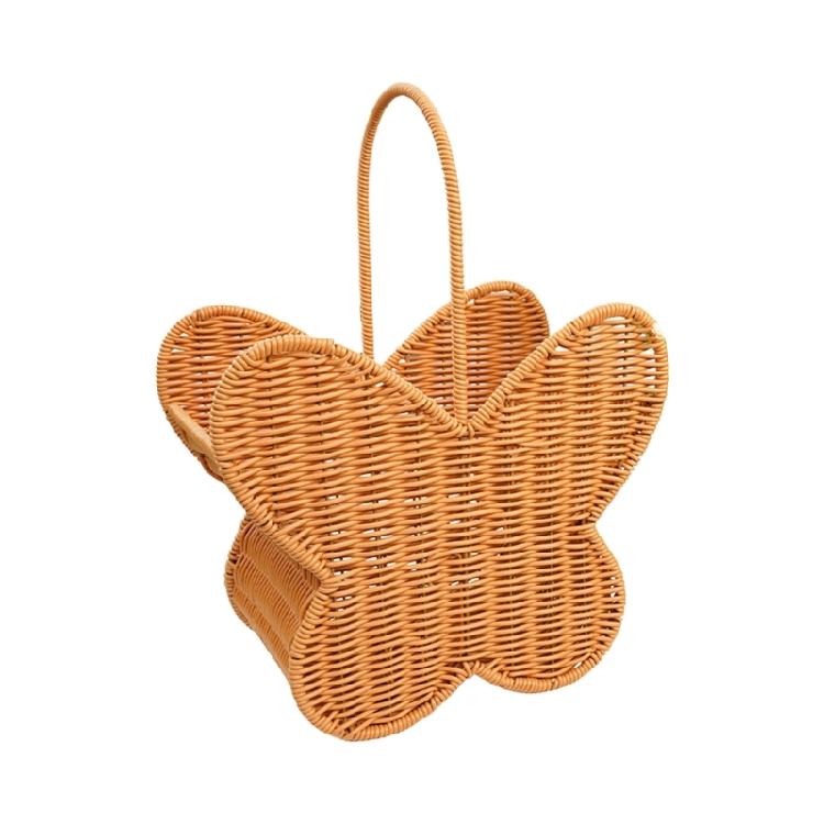 Decorative Butterfly Shaped Basket with Handle Plastic Construction Storage Container For Living Room Bedroom