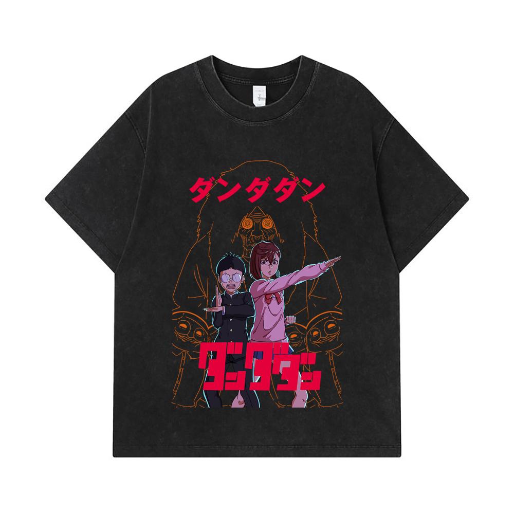275 GSM Washed T-shirts 100% Cotton Dandadan V13 Turbo Granny Print Unisex Heavy Cotton T Shirt