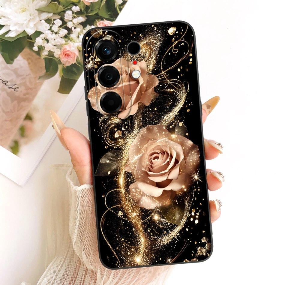 For Tecno Camon 50 Pro 4G CN5c Cute Cat Flower Cartoon Phone Case For Tecno Camon 50Pro 4G Soft Silicone Covers Bumpers