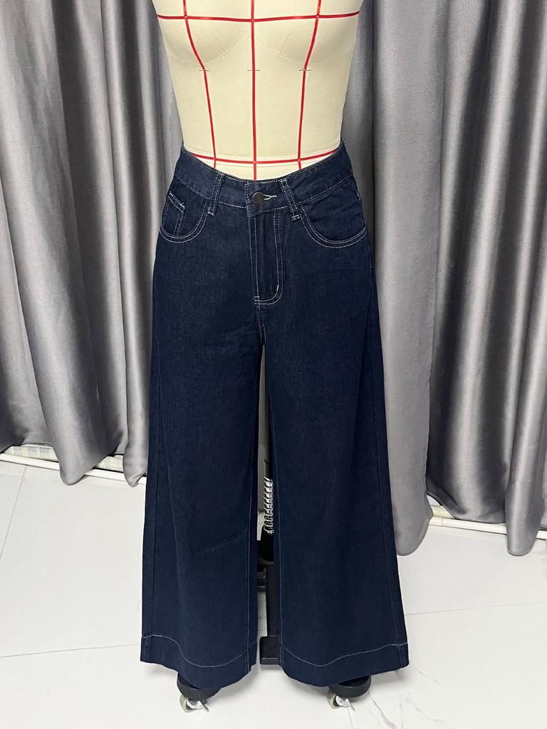 Women's Denim Classic Versatile High Waist Fashionable Trousers