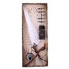 Feather Pen Mugast Fountain Pen Feather Pen Feather Decoration Retro Stylish Present Feather Pen Nib 5 Pieces + (White)