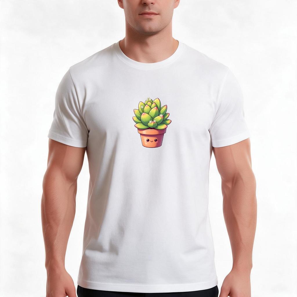 Cute Succulent Plant Tshirt Summer Casual Cotton Tee Oversized Streetwear Tops Vintage Graphic Print Loose Fit Short Sleeve