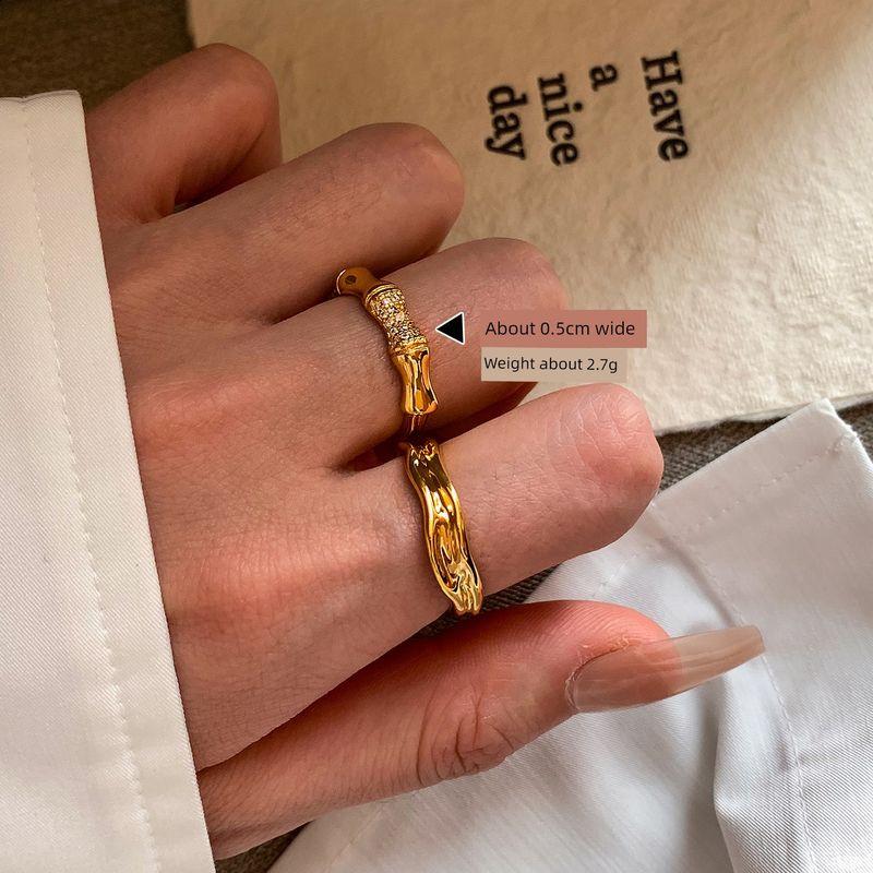 Irregular Liquid Metal Rings for Women, Light Luxury, High-End Feel, Gold and Silver Color, Middle Finger and Index Finger Rings, Niche Design