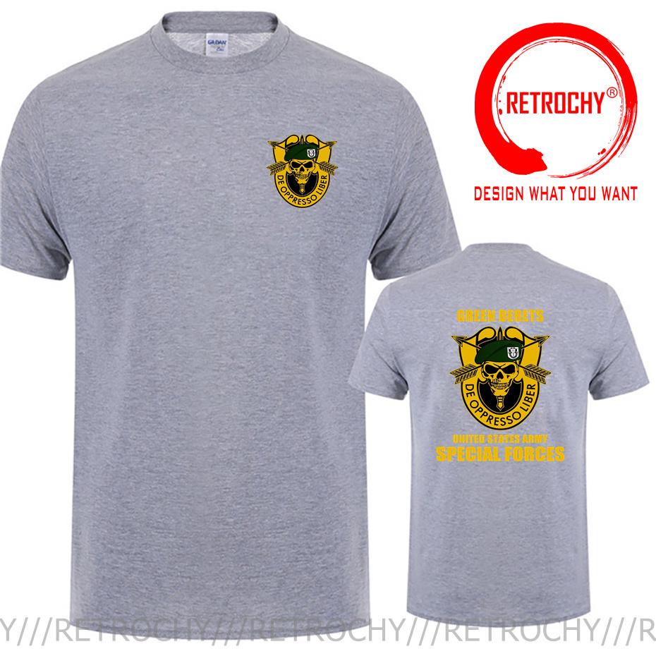 Fashion Us Army Special Forces Airborne Comunisexdo Ranger Front Back Print TShirt Usa Military Green T Shirt Cool Unisex Tee Shirt