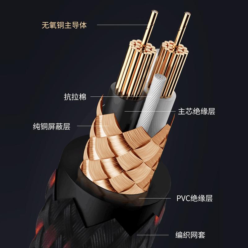 High-quality monster HIFI fever audio cable gold-plated RCA plug signal cable DVD amplifier tube TV audio cable 5