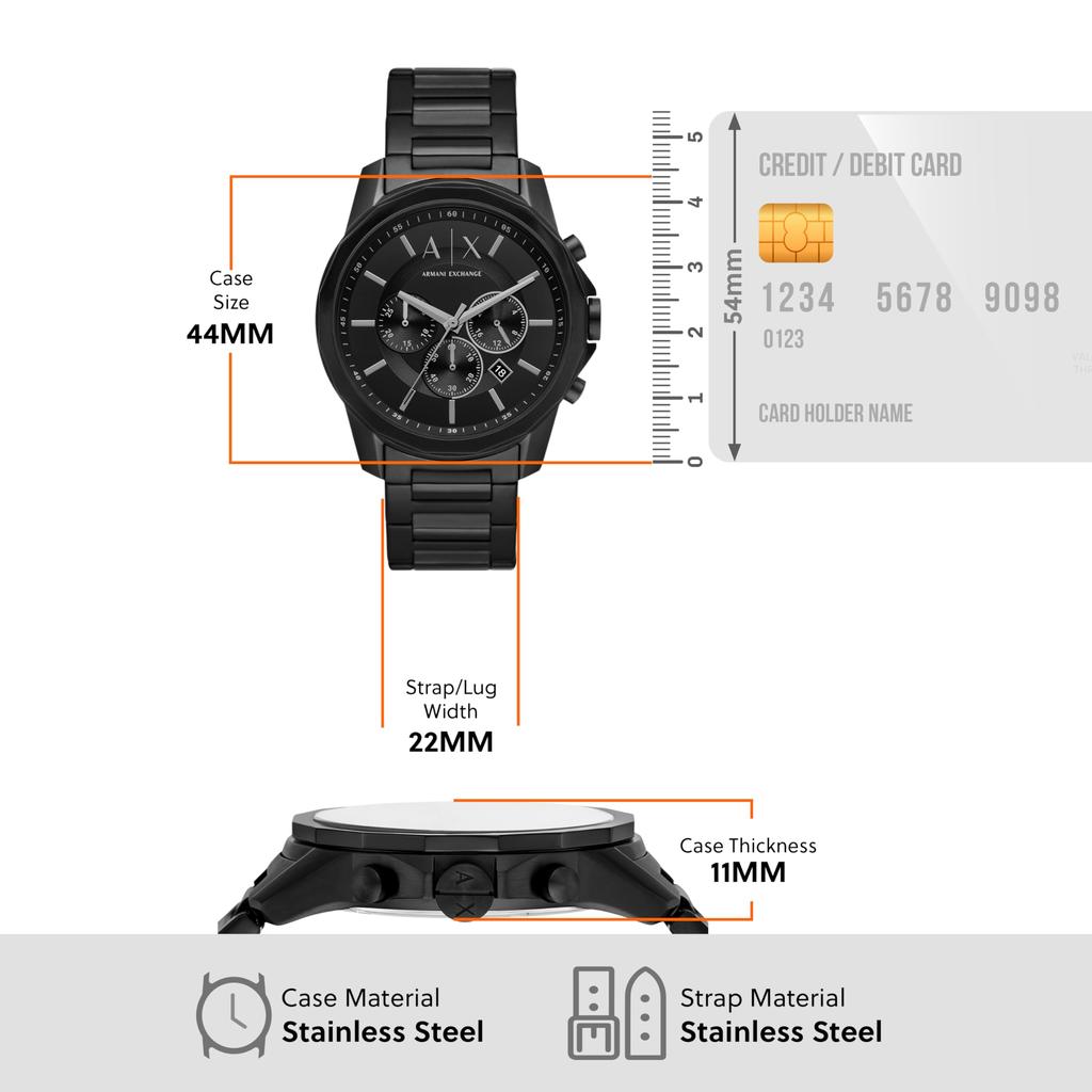Armani Watch BANKS AX7153SET Black [AX Exchange] Men's