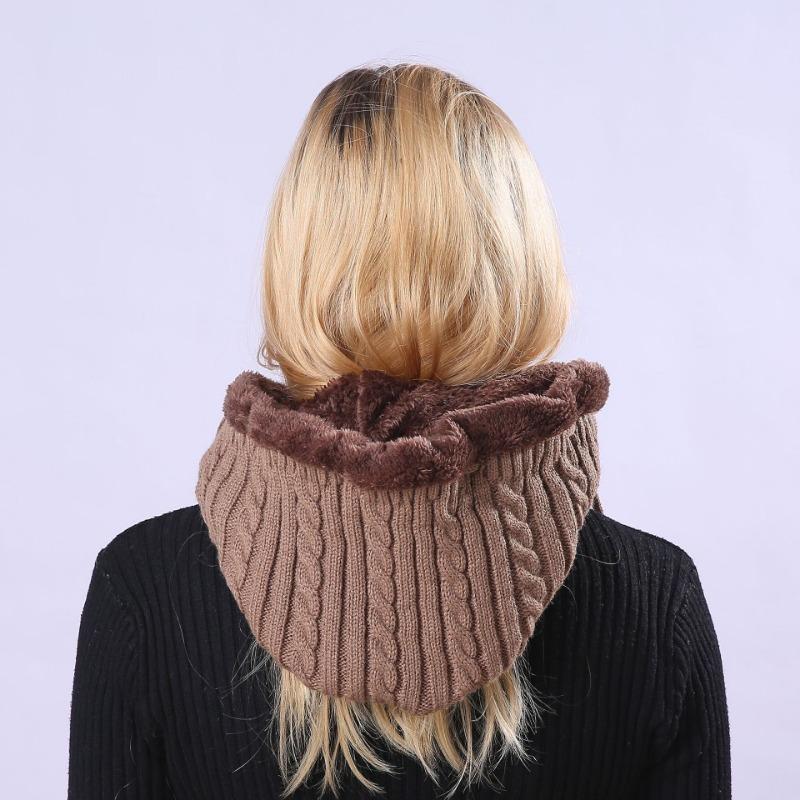 Autumn Winter Hat Men's Women's Knitting Hats & Caps Wool Cycling Cold Protective Ear Cap Fried Dough Twists One-piece Plush Thickened Pullover Hat