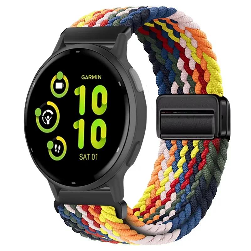 Нейлоновый ремешок 20/22 мм для Garmin Forerunner 55 165 970 570 965 955/Venu 4 45 мм Магнитный ремешок Garmin Vivoactive 5 6/Vivomove Trend