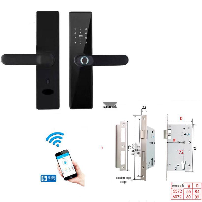 Многоязычный умный дверной замок с отпечатком пальца и дизайном граффити