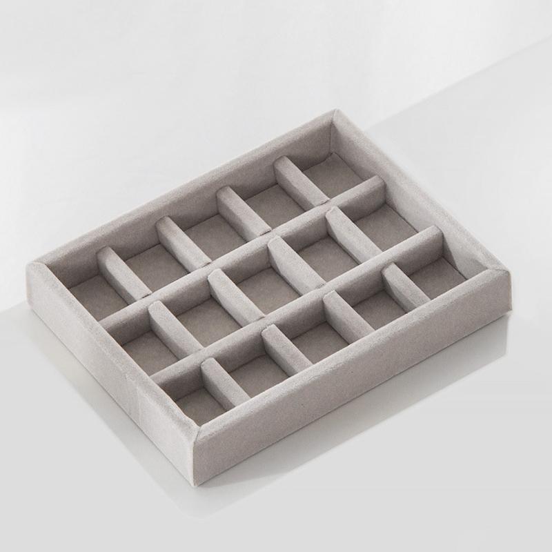 Бархатный ящик для хранения ювелирных изделий, штабелируемый поднос для показа, кольцо, браслет, ожерелье, органайзер для сережек, ящик для рукоделия, ящик для рукоделия