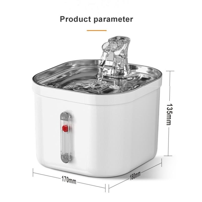 304 Нержавеющая сталь фонтан для кошек Автоматическая циркуляция миска для воды для домашних животных Емкость 2 л Диспенсер для воды для собак Кормушка для питья домашних животных