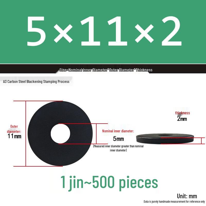 Black Oversized Thickened Round Metal Flat Washer Spacer for Home Use