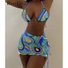 With Skirt Printed Wrap Around Sexy Bikini Female Swimsuit Women Swimwear Three-pieces Bikini Set Bather Bathing Suit Swim