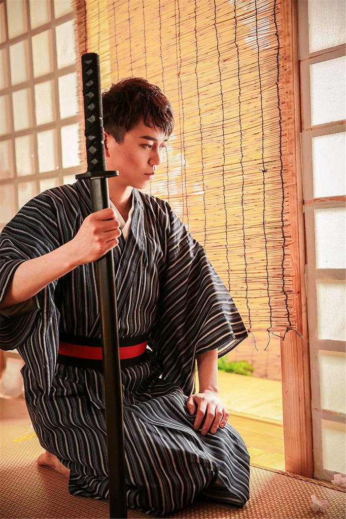 Комплект юката с поясом, легко одевается, комплект юката, летняя одежда, фестиваль фейерверков, юката, классная простая японская одежда, один размер [LanBuff]