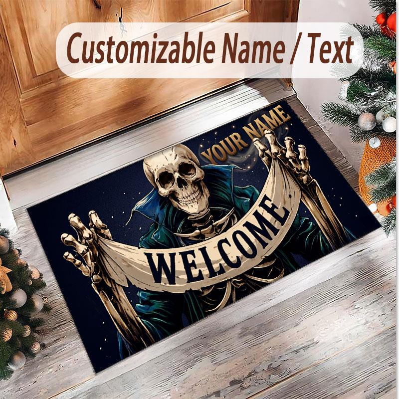 Other Similar Designs Theme Soft Crystal Velvet Rug Custom Name & Text Print Non Slip Floor Rug for Bedroom Living Room