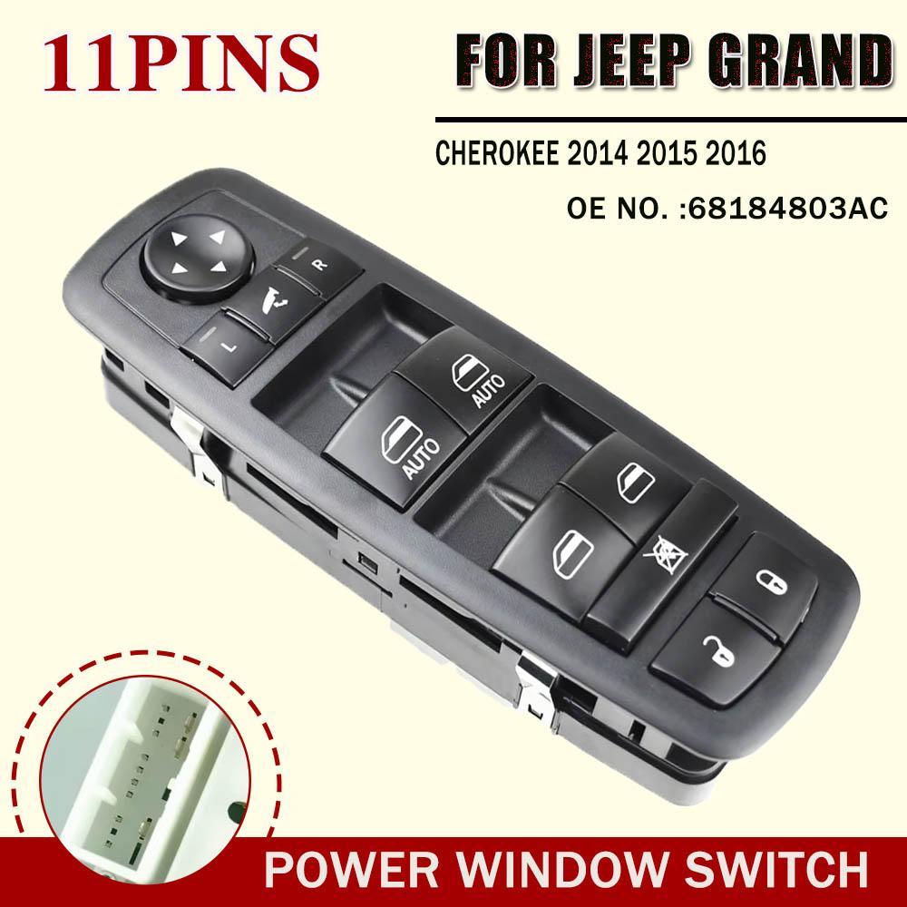 68184803AC For Jeep Grand Cherokee 2014 2015 2016 Car Power Window Master Switch Button Blue Light 56046826AE 68184803AB