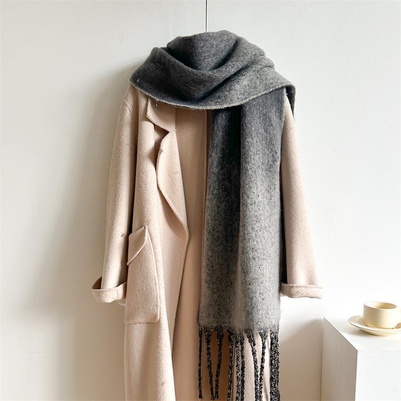 NEW Luxury Brand Women Simple Solid Cashmere Scarf Fashion Universal Winter Warm Shawl Pashmina Tassel Blanket Scarves