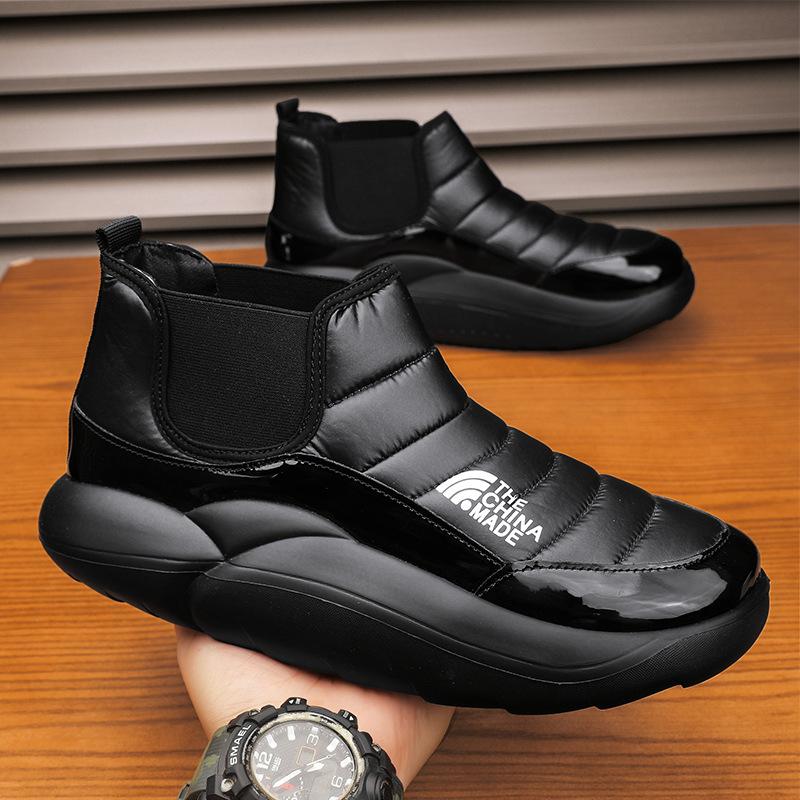 Модные водонепроницаемые зимние ботинки Hombre с толстой подошвой, теплые плюшевые меховые ботильоны, мужские ботинки Botines, зимняя хлопковая обувь 2024 года