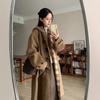 Reversible Double-sided Wool Coat for Women Mid-length Plaid Hooded Korean Wool Woolen Coat