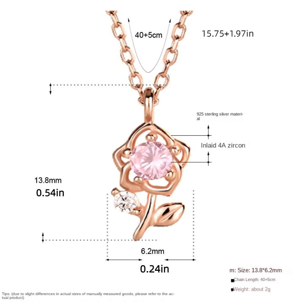 Romantic 3D Flower Choker Exquisite Clavicle Chain Sweet Pink Rose Necklace  Gift