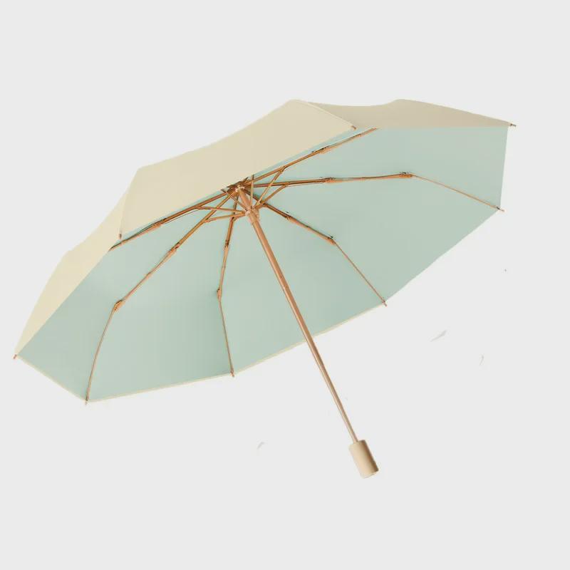 Women's Dual-Use UV-Blocking Ice Cream Color Sun & Rain Umbrella