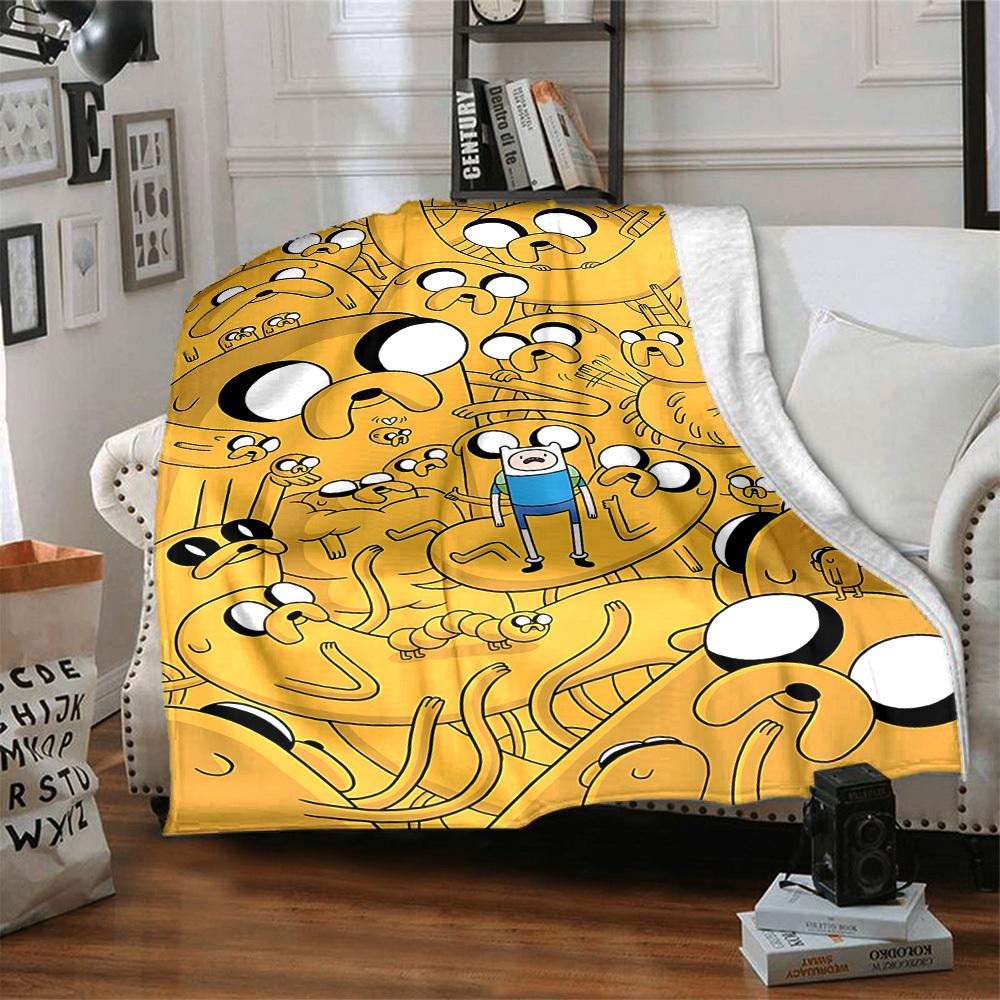 1pc Adventure Time Jake Soft Skin-Friendly Flannel with Digital Printing, Various Sizes Available for Family, Friends, Birthday087