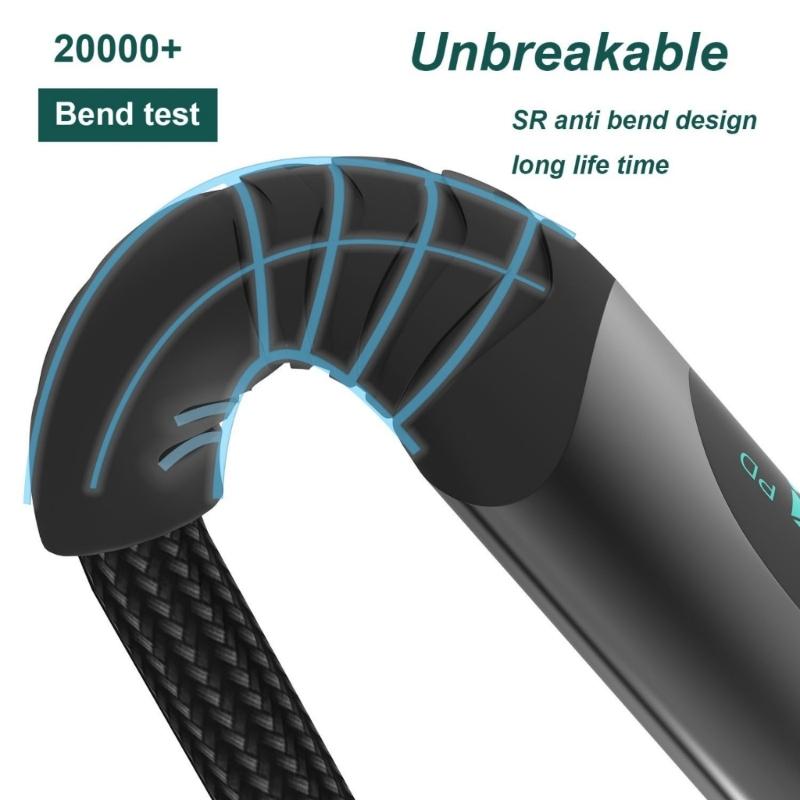 100W Powerful USB C to USB C Fast Charging Cord with Digital Indicator Fast Charging Data Line