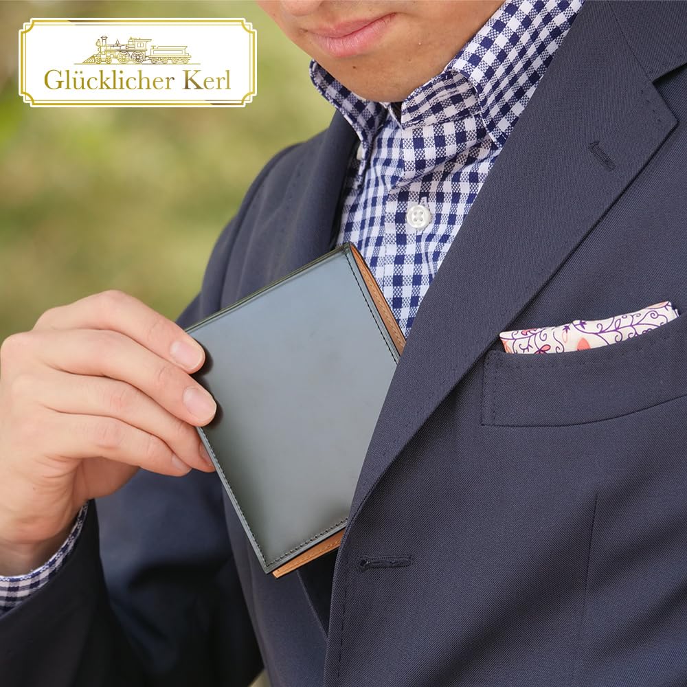 Кошелек Kerl Двойной кошелек Cordovan Кошелек для монет Бесплатная гравировка имени Kerl Подарок на день рождения [Glücklicher Kerl] Glücklicher Мужской Glücklicher