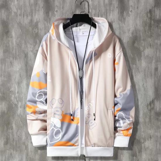 2 шт./компл., мужское пальто, брюки, костюм с капюшоном, буквенным принтом, застежкой-молнией, свободная эластичная талия, мужской спортивный костюм в стиле хип-хоп с ремешками на щиколотке