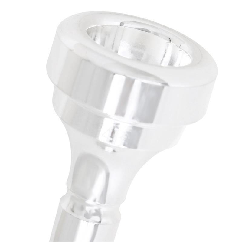 Bb Cornet Mouthpiece Brass Texture Silver Plated 4B Designs for Professional Music Instrument for Replacing and Repair