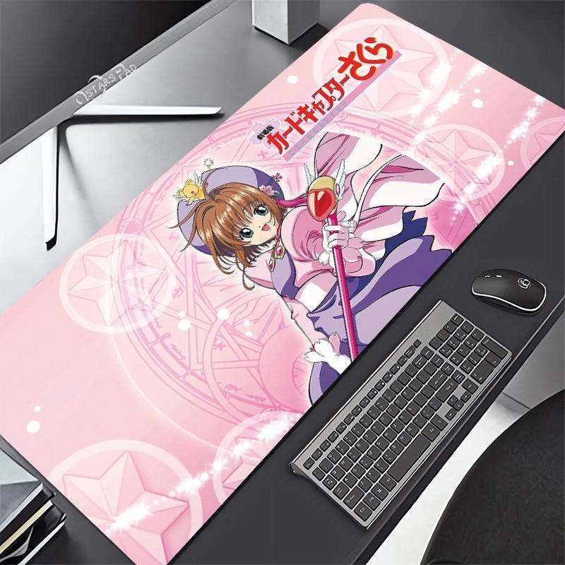 xcm Pink Cardcaptor Sakura Large Deskmat Kero Washable Pink Magic Wand Circel Mouse pad Anime x Rubber Playmat Cartoon G