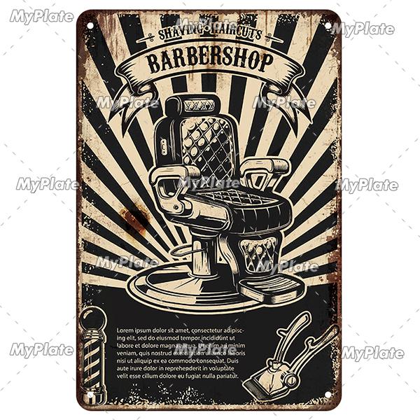 Винтажный постер парикмахерской, металлическая табличка, жестяная табличка, настенные поделки, ретро-декор для дома, украшение, подарок