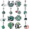 Новые изящные шармы Подходят для подвесок Оригинальные браслеты Шармы-бусины из меди в виде листа клевера на удачу Сделай сам Изготовление украшений