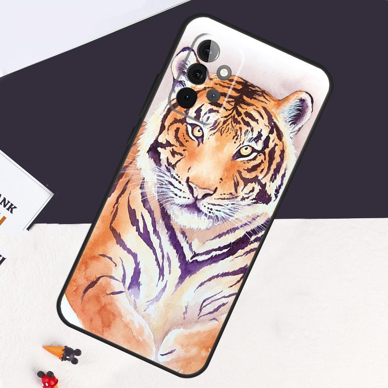 Чехол Лицо Льва Тигра Для Samsung Galaxy A05 A06 A26 A16 A56 A36 A22 A32 A52 A54 A34 A14 A55 A15 A53 A33 A35