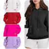 Womens Fleece Hoodie Thick Warm Printed Sweatshirt Casual Loose Fit Long Sleeve Hooded Top