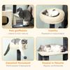 Cat Scratching Tree 92 cm Tall with House, Bed, Sisal Posts and Ball, Cream White