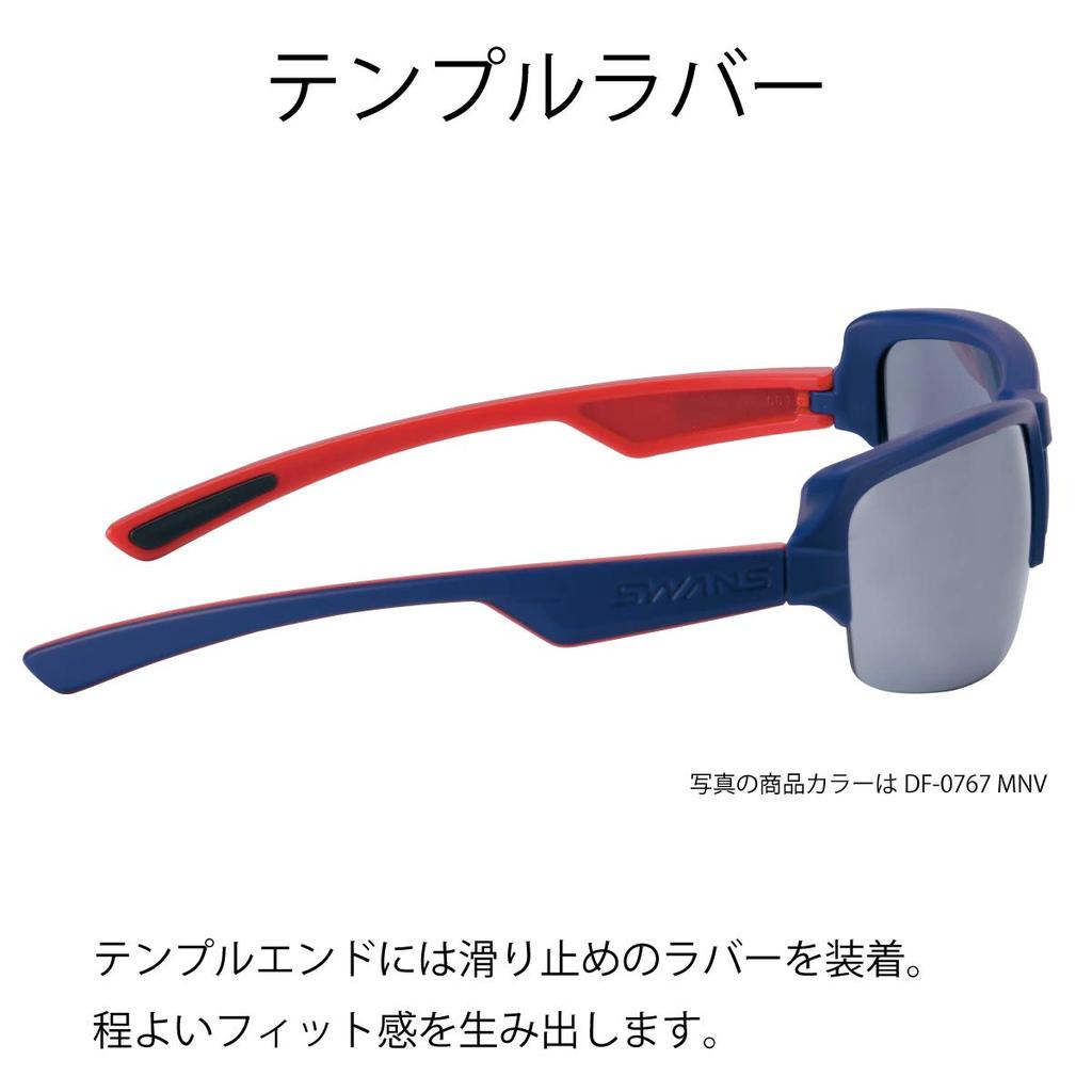 SWANS Sports Polarized Sunglasses with Polarized Model Black x Black x Clear Blue Lenses, DF-0053 BK,