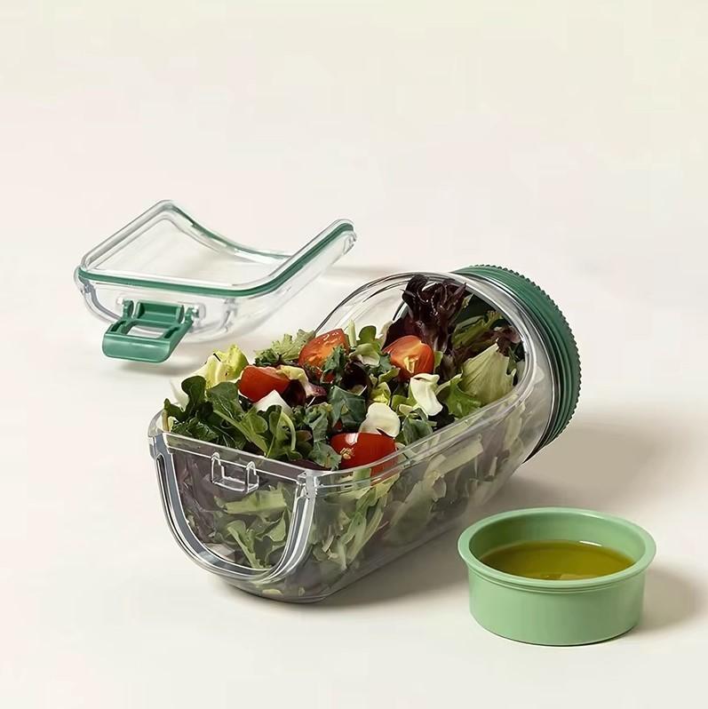 Lunchbox 2 in 1 salad jar with sauce container