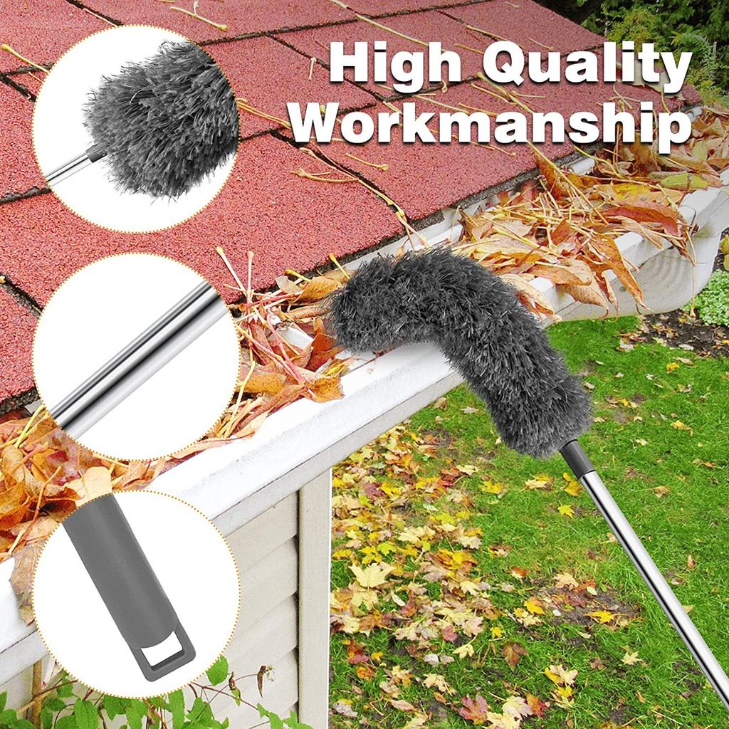 Drain Gutter Cleaning Brush Roof Tool with Telescopic Telescopic Rod 2.5 Meters Protection Cleaning Dust Removal