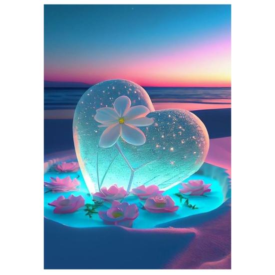 1 комплект, комплект для рисования со стразами, изысканное сердце, цветочный узор, стразы, художественный проект, украшение для дома