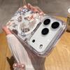 Для iPhone 17 Air 16 15 14 13 12 Pro Max Прозрачный Жесткий Акриловый Чехол Роскошный Блестящий Цветок для Magsafe Магнитный Чехол для Беспроводной Зарядки