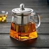 Heat Resistant Glass Teapot with Stainless Steel Tea Strainer Infuser Flower Kettle Kung Fu Teaware Set Puer Oolong Pot