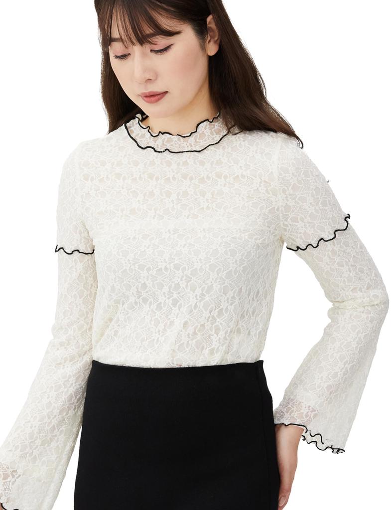 Jill by Jill Stuart Stretch Lace Mellow Cut Top